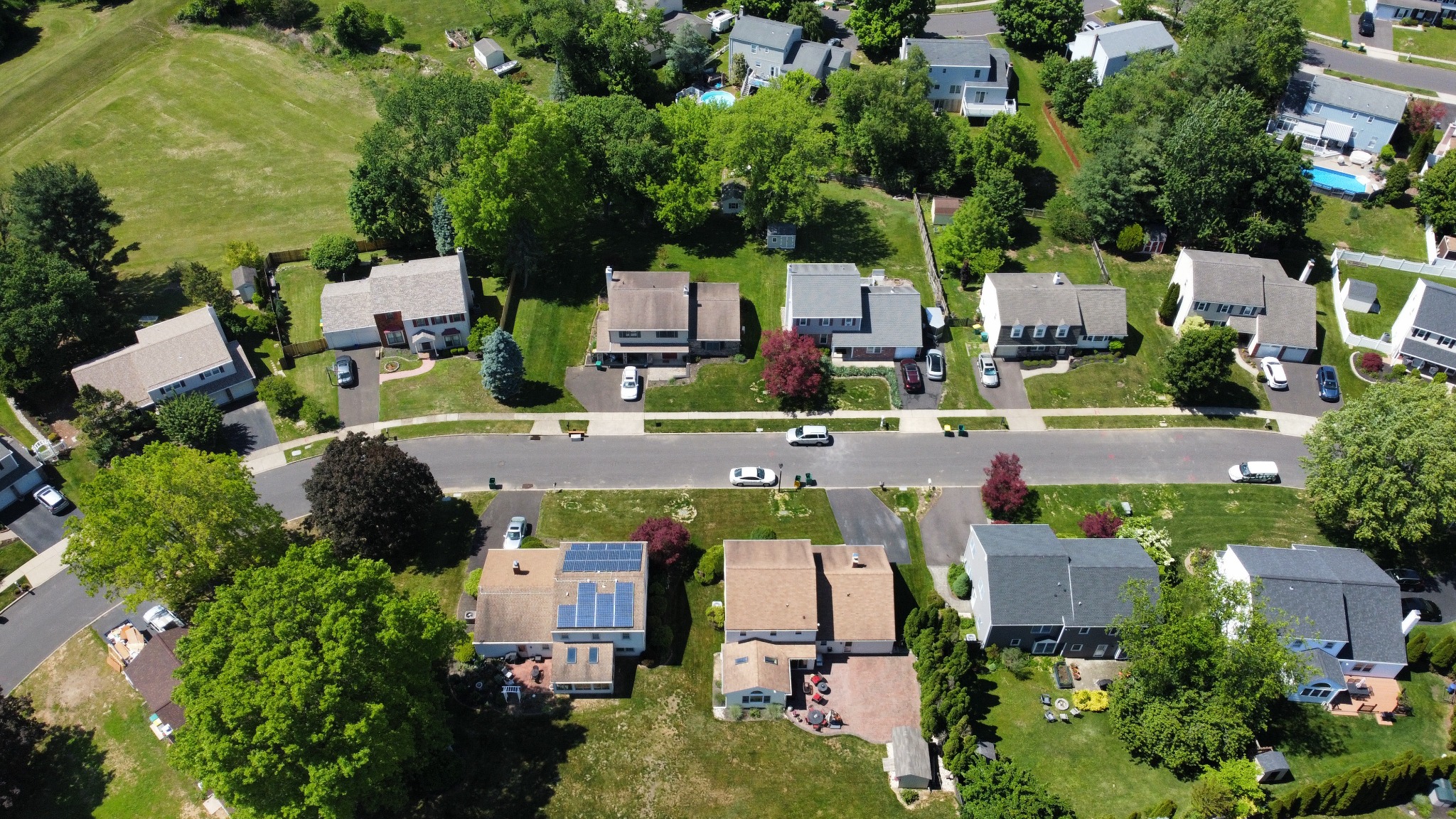Aerial residential view used to demonstrate real-estate pre-flight planning